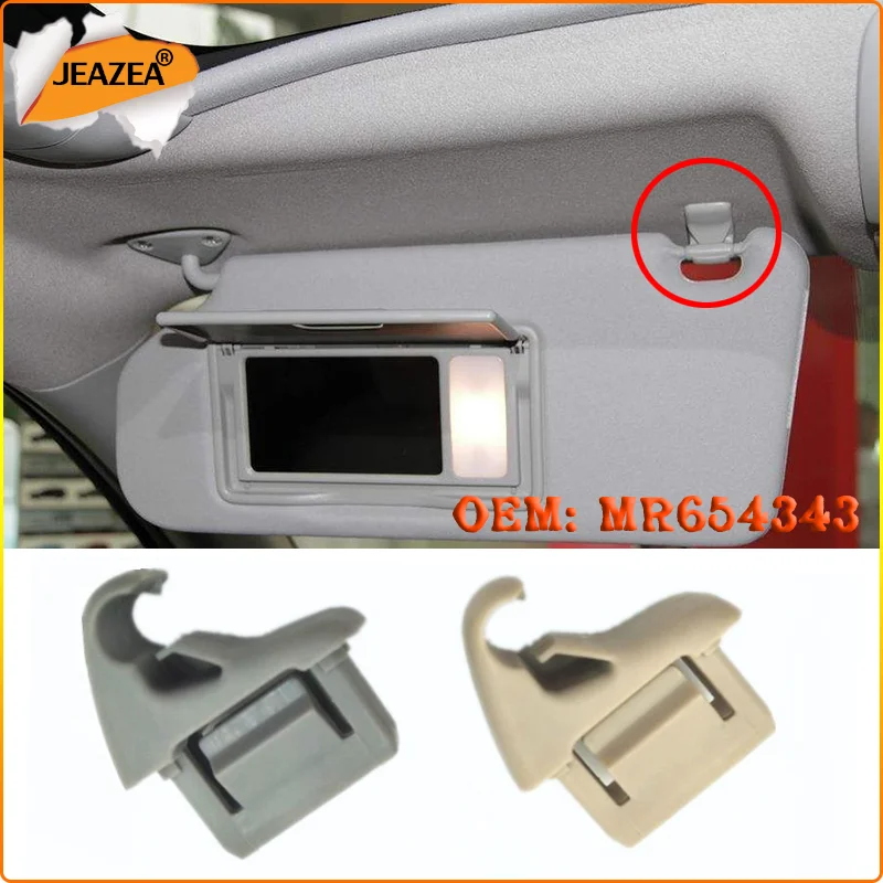 JEAZEA Car Sun Visor Hook Clip Bracket Hanger MR654343 For Mitsubishi ASX 2012-2016 Lancer EVO 10