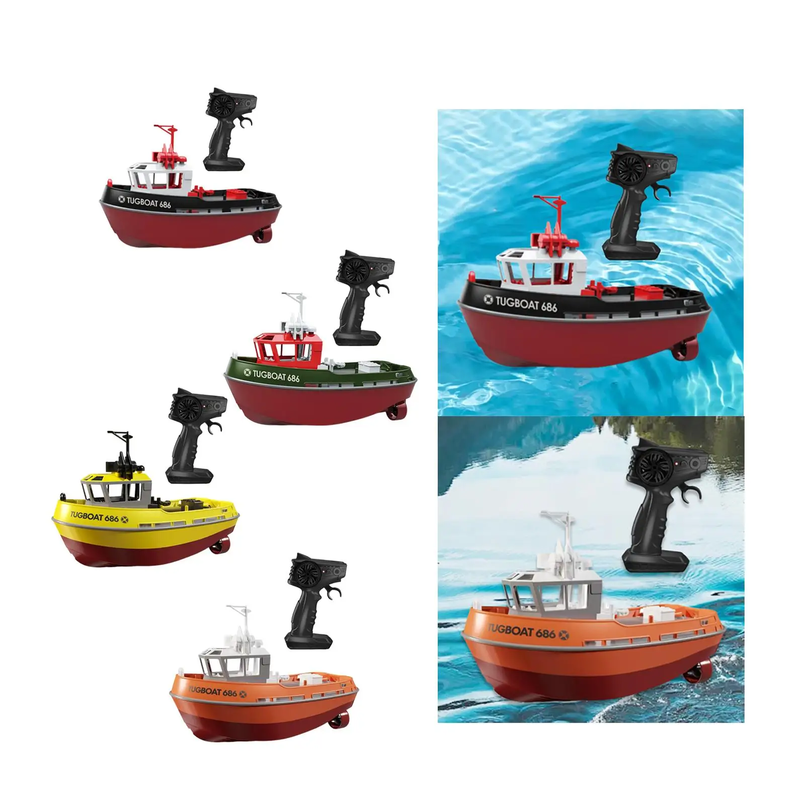 

1/72 RC Tugboat 2.4GHz Play Water Toy for Pools Salt Water Birthday Gifts