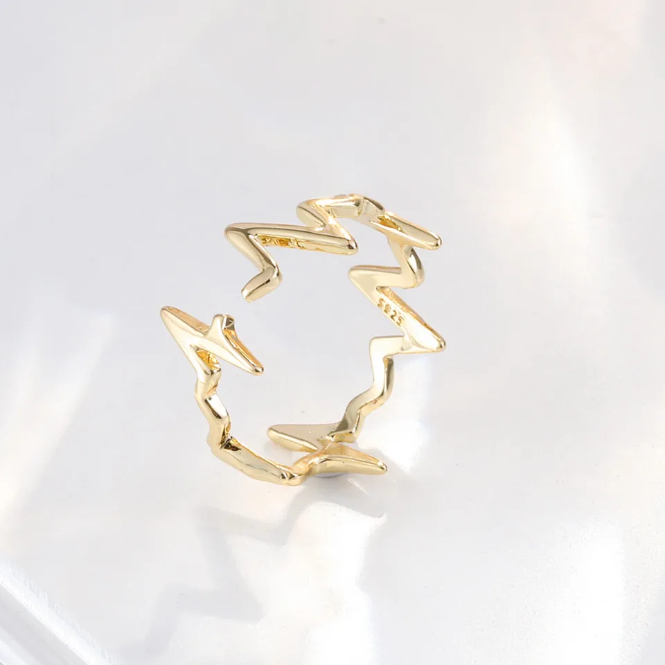 Buyee 925 Sterling Silver Couples Ring for Men Women Curved Gold Accent Matching Bands Fashion Fine Jewelry Circle Gift