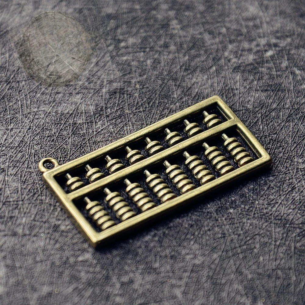 Brass Vintage Ruyi Abacus Chinese Ancient Mini Counting Caculation DIY Jewelry Making Pendant Keychain Charms Crafts with Hole