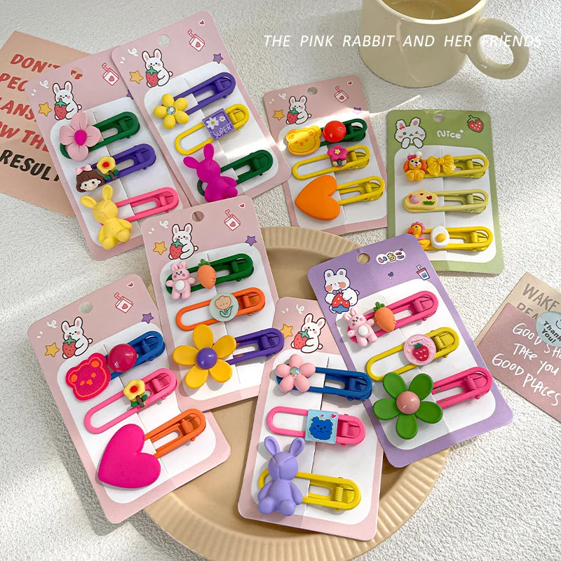 New Children's Hairpin Broken Bangs Hair Clips Cute Baby Cartoon Side Barrettes Little Girl's Back Head Headwear