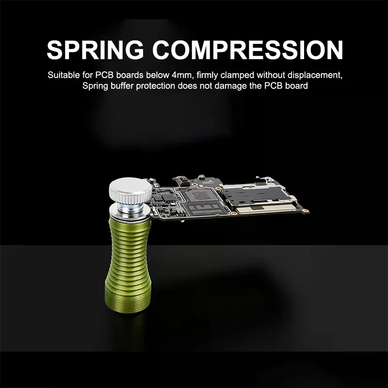 

New Upgrade Spring-Loaded Magnetic PCB Holder Bits Set – Strong Magnet, Carbon Pillar Design For Phone Repair & Soldering