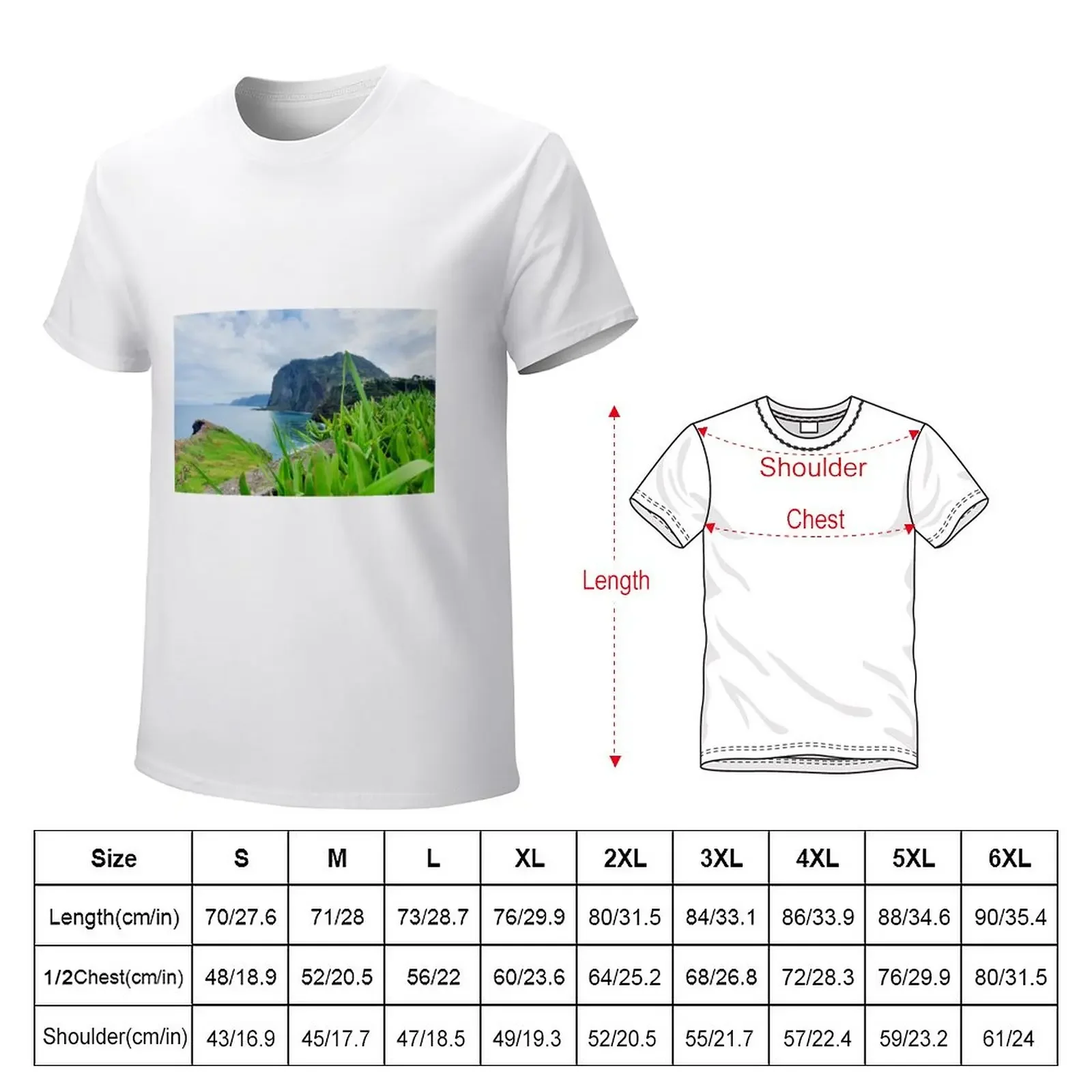 Madeira coastline T-Shirt anime cute tops anime clothes men clothings summer tops customs sweat heavy weight t shirts for men