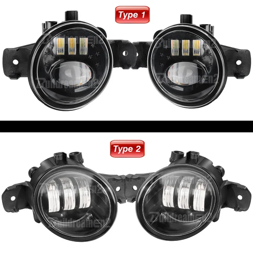 Imagen 2 del producto 2 piezas de mejora parachoques delantero de coche lente LED luz antiniebla accesorios DRL 30W H11 para Nissan Navara NP300 D23 2014-2020