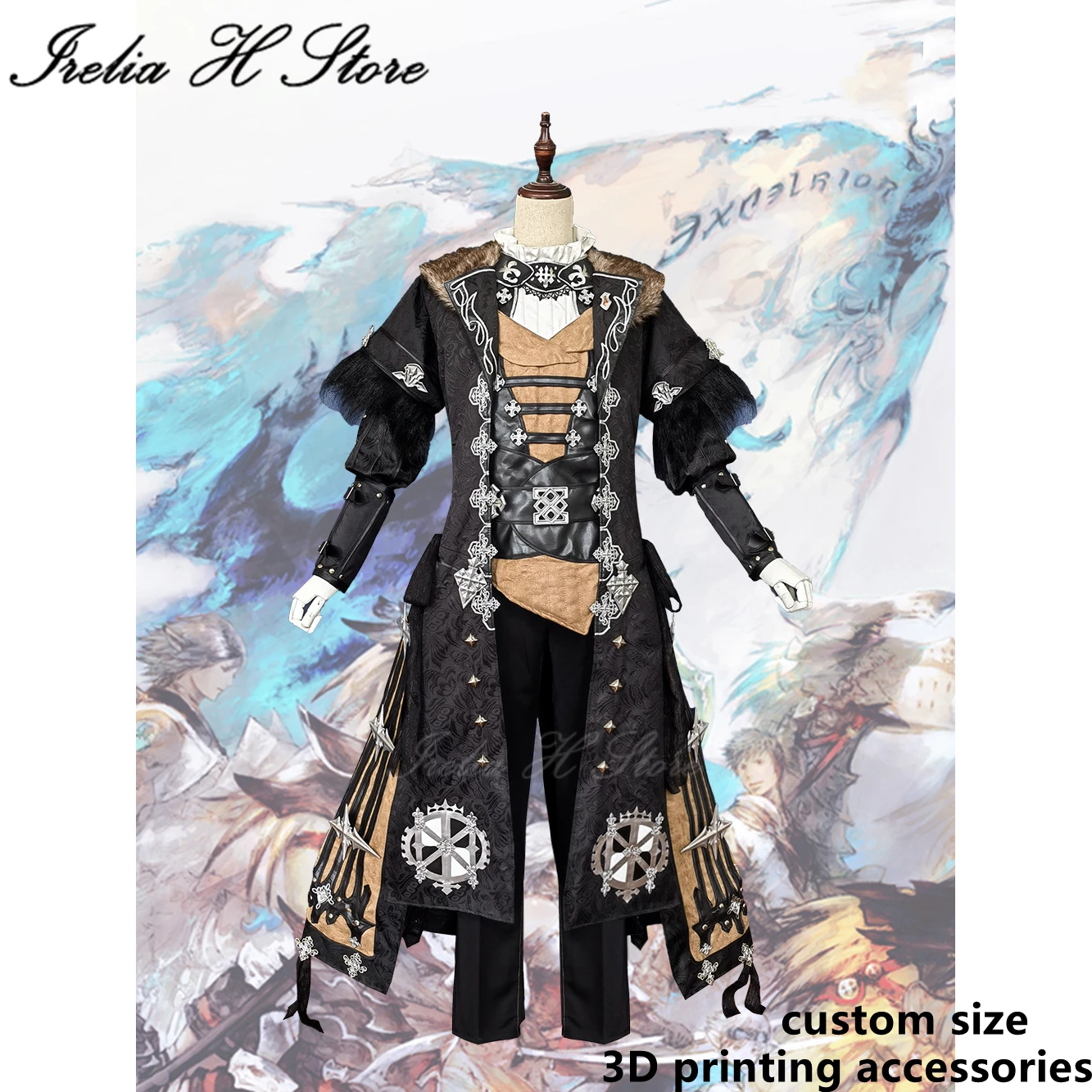 

Irelia H Custom made size FF14 Final Fantasy XIV Edenmorn Coat of Maiming Cosplay Costume Full set Halloween costumes