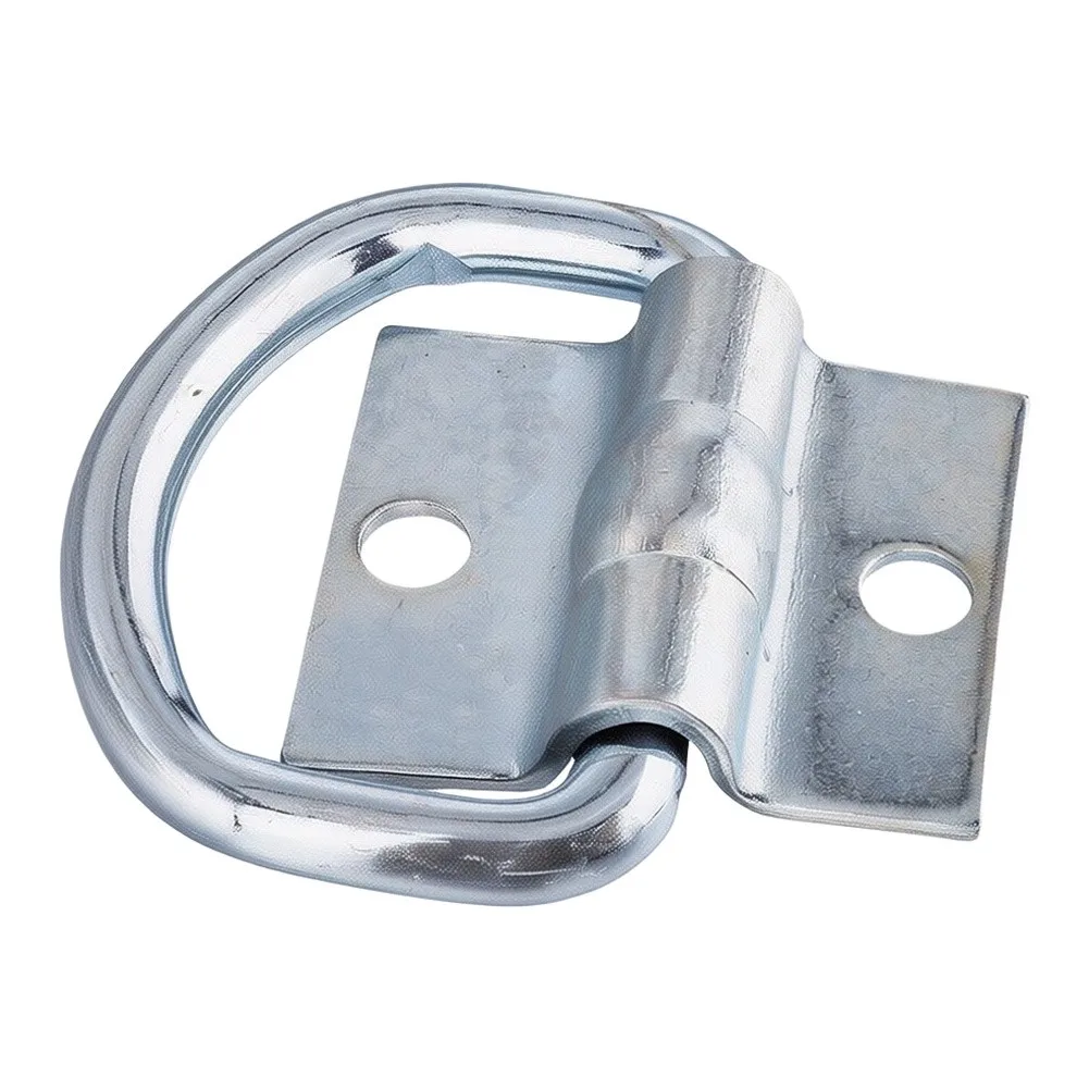 Recessed D Ring Anchor Kit 8pcs for Truck Trailer RV Van Floor Mount Cargo Tie Down Galvanized Iron Silver Finish