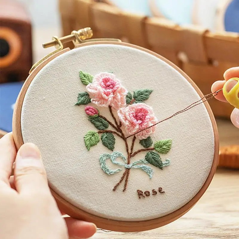 

High Quality Beech Wood Embroidery Hoops Wooden Embroidery Circle Rings Holder For Embroideri Cross Stitch Home Sewing Tools