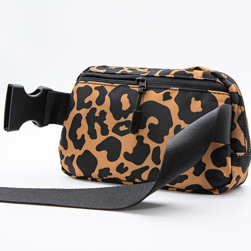 Fashion Sport Chest Bags Leopard Women Outdoor Waterproof  Waist Bag Portable Pocket Men Nylon Fanny Pack Travel Running Bag