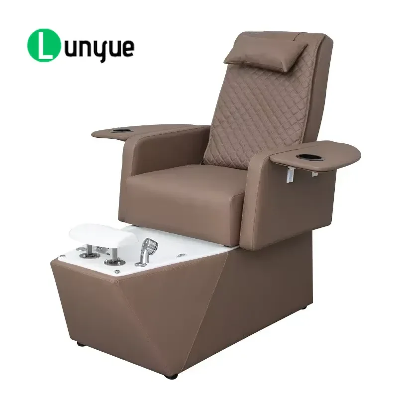Luxury Leather Commercial Foot Stool Retractable Height Adjustable with Massage Cup Holder Modern Simple Design for Beauty