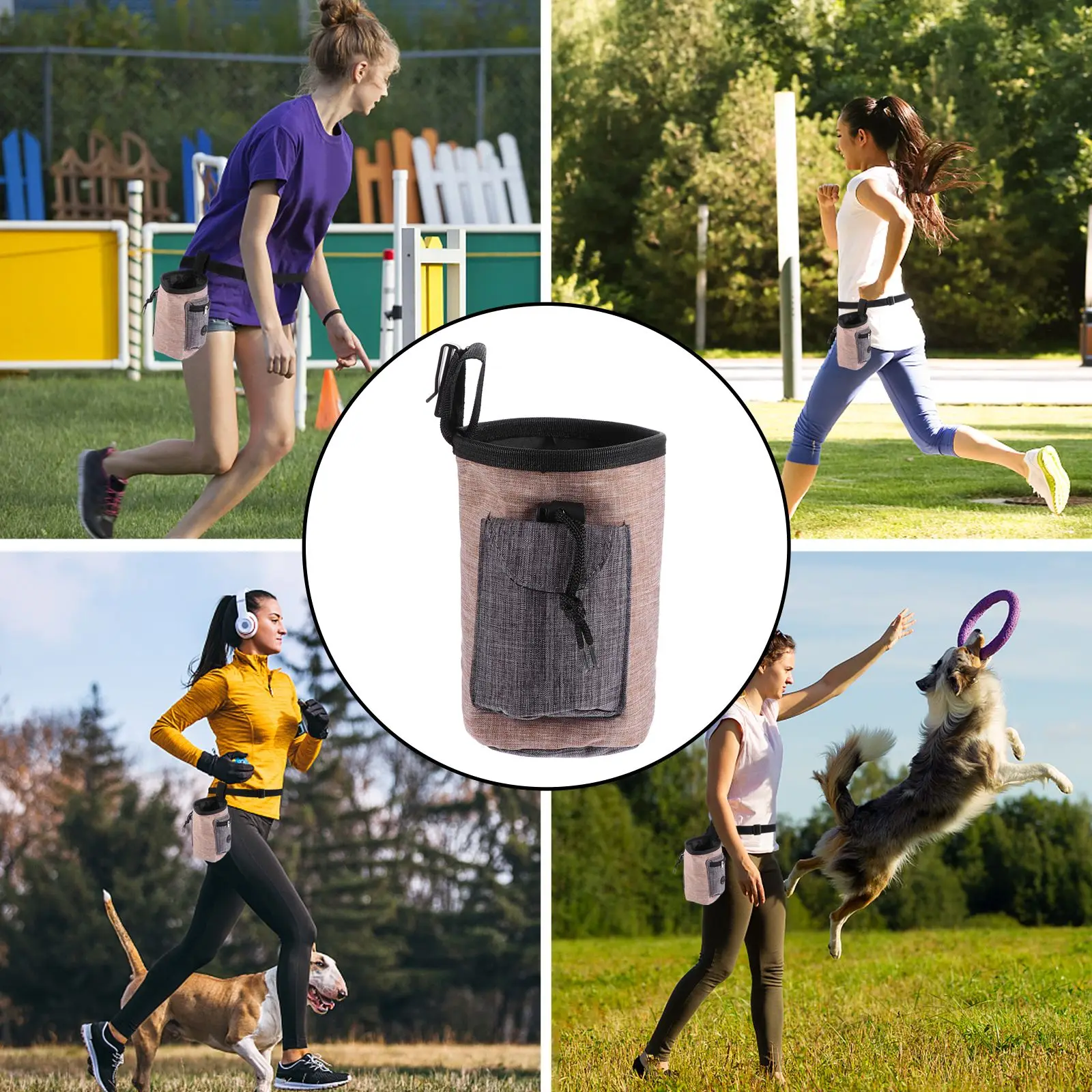 

Snack Puppy Reward Dog Treat Pouch Training Treats Container Pet Outdoor Flax Pouch Waist Buckle Durable Dog Supplies