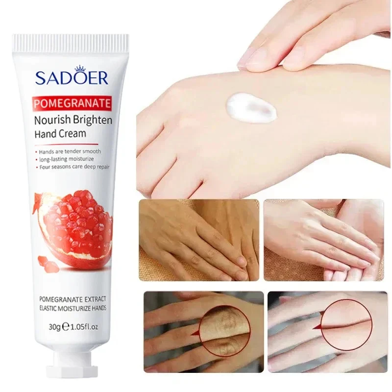 Red Pomegranate Hand Cream Wrinkle Removal Anti-crack Hand Fast Whitening Pigmentation Correctors Moisturizing Cream Hand Care