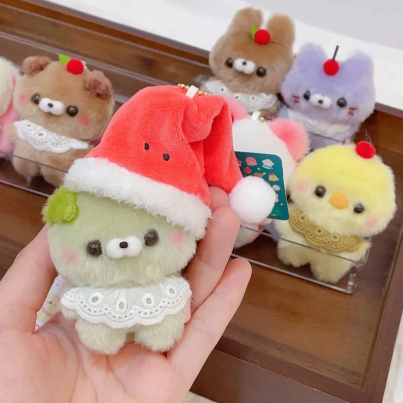 Лидер продаж Yell 7 см PP Хлопок Плюшевый стоячий Медведь Кролик Лоп Кролик Цыпленок Котенок Собака Вишня Милый Круглый Хвост Подвеска Девушка Рождественский Подарок