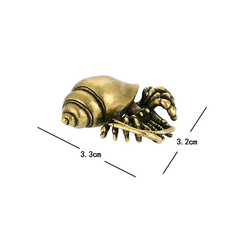 New！Vintage Brass Hermit Crab Figurines Marine Organisms Animal Statues Crafts Ornaments Office Desk Decorations Home Decor view 6