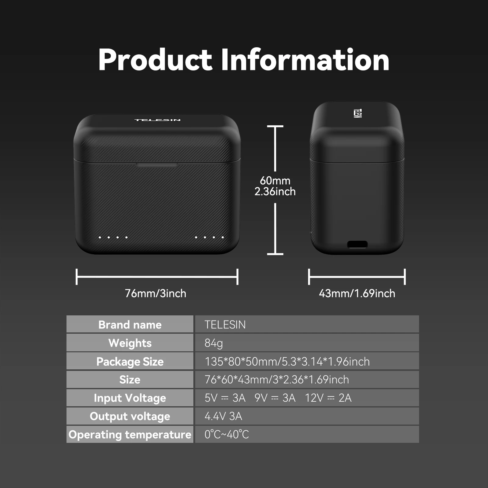 TELESIN-Chargeur de batterie pour Insta360 Bery Tage, étui de charge portable, boîte de rangement pour carte TF, hub de charge VopeC, emplacements pour chargeur pour touristes