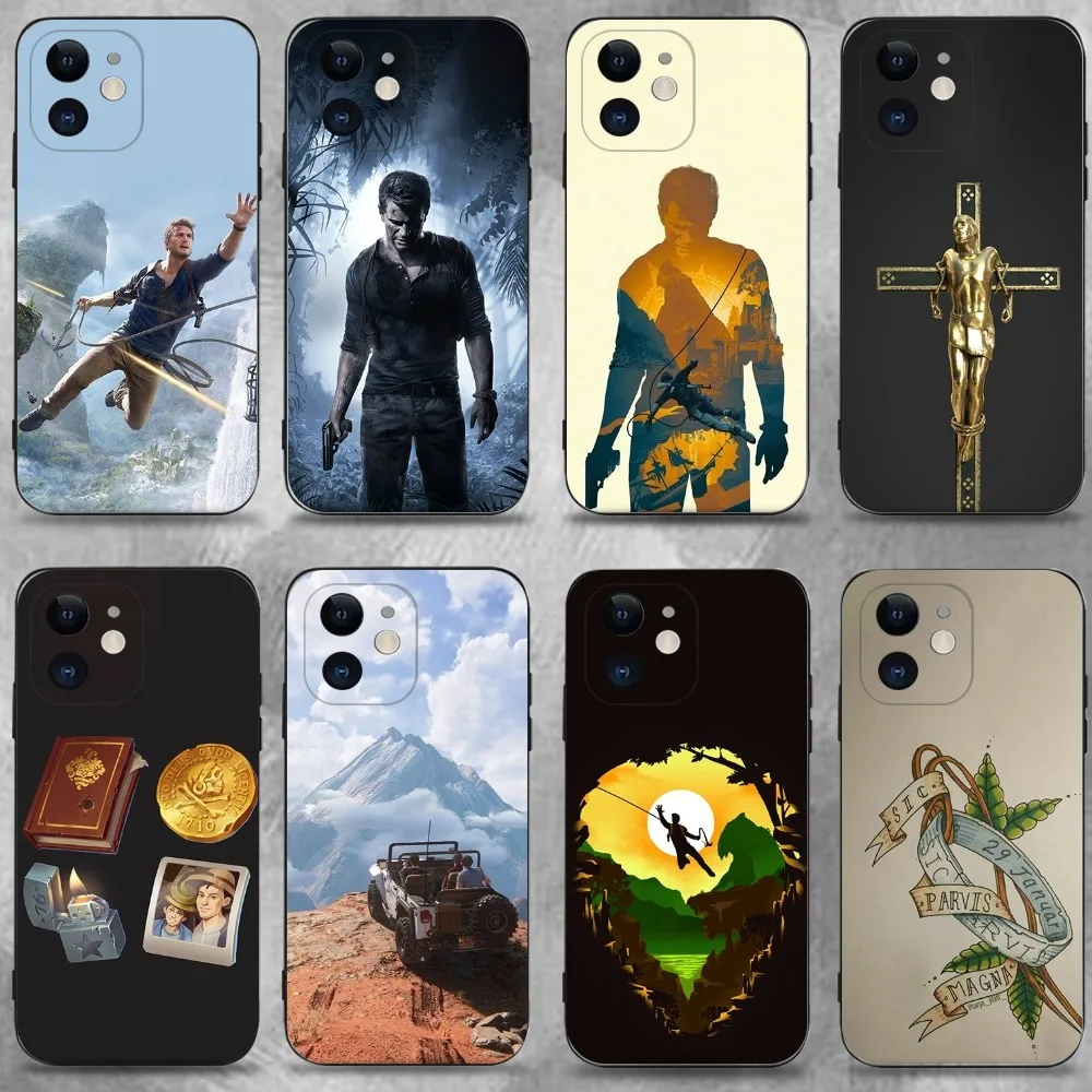 

Sic Parvis Magna Uncharted Phone Case For iPhone 16,15,14,13,12,11 Plus,Pro Max,XS,X,XR,SE,Mini,8,7,Soft Silicone Black Cover