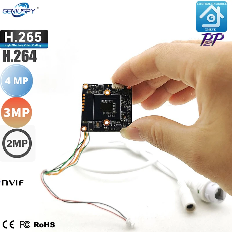 

Low Lux Human Detect Motion Detection 32x32mm Mini Size H.264 or H.265 4MP 3MP 2MP IP Camera Module Board P2P On vif Support NVR