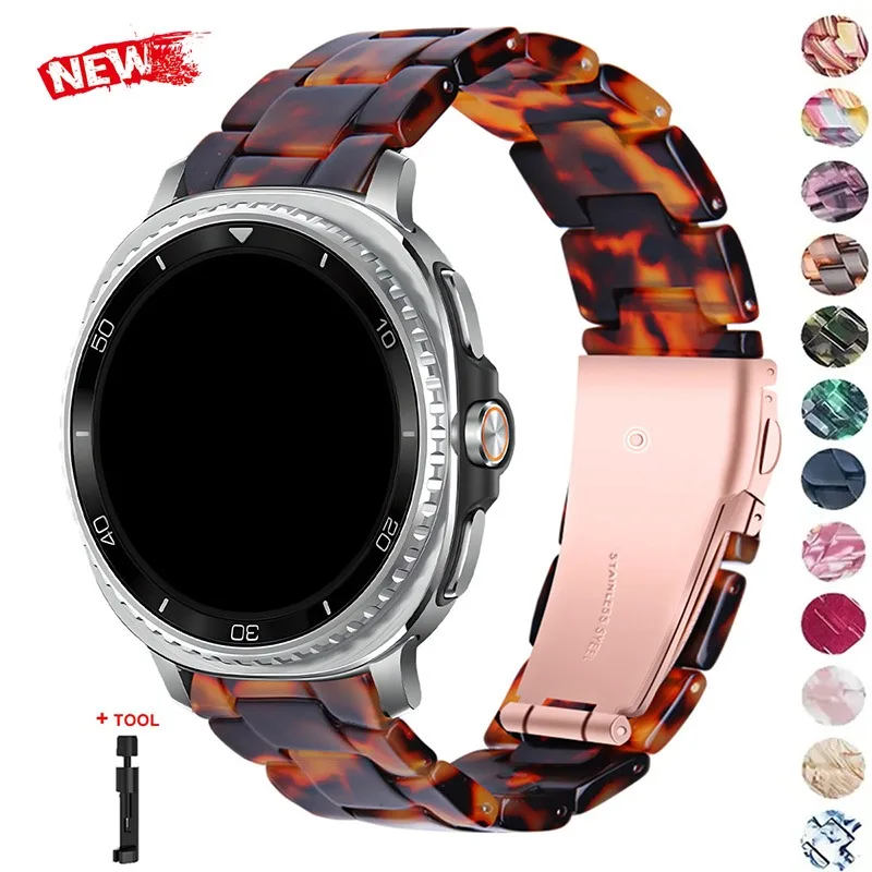 Resin Band for Samsung Galaxy Watch9 8 40 44MM/8Classic 46mm Transparent Strap Women Bracelet for Galaxy Ultra 2025/7 47mm Corre