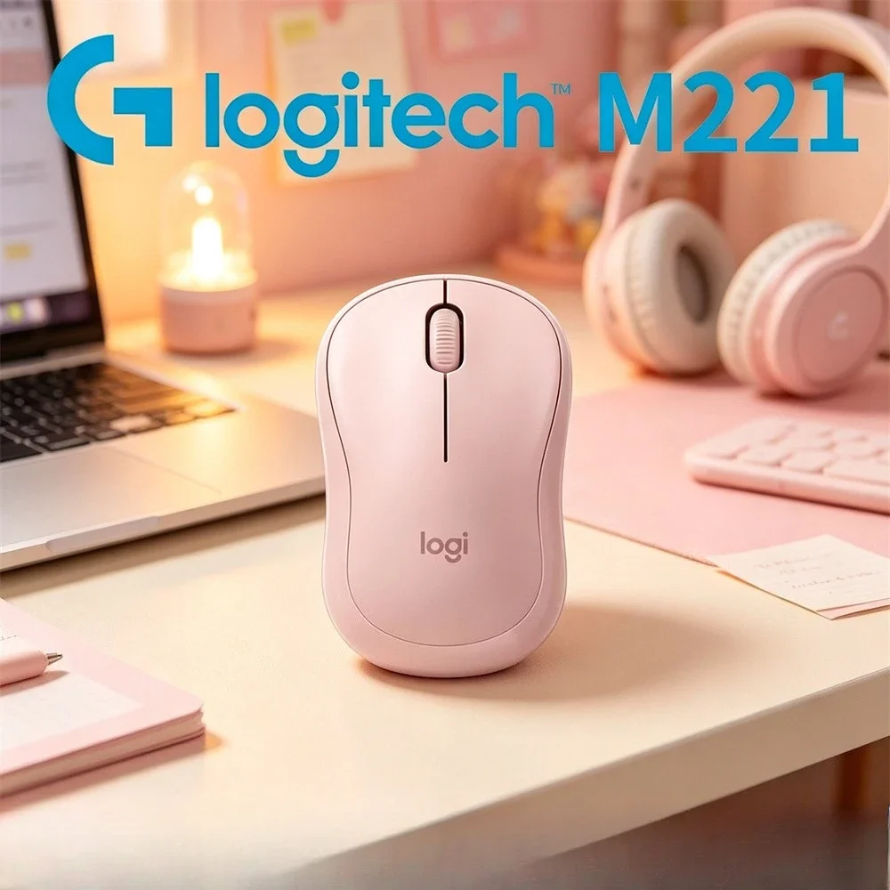 Logitech M221 Silent Wireless Mouse Affordable Office Mouse USB Optical Ergonomic Quiet Click Plug and Play PC Laptop Home