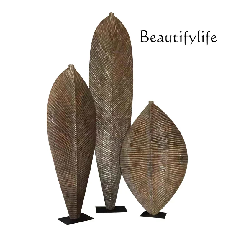 

A Nordic medieval style solid wood carving floor ornament sculpture artwork