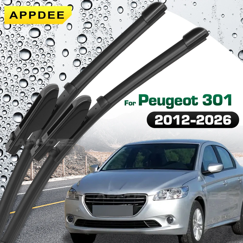 APPDEE Untuk Peugeot 301 2012-2026 Wiper Silikon & Karet Bilah Wiper Depan Kaca Depan Sikat Kaca Jendela