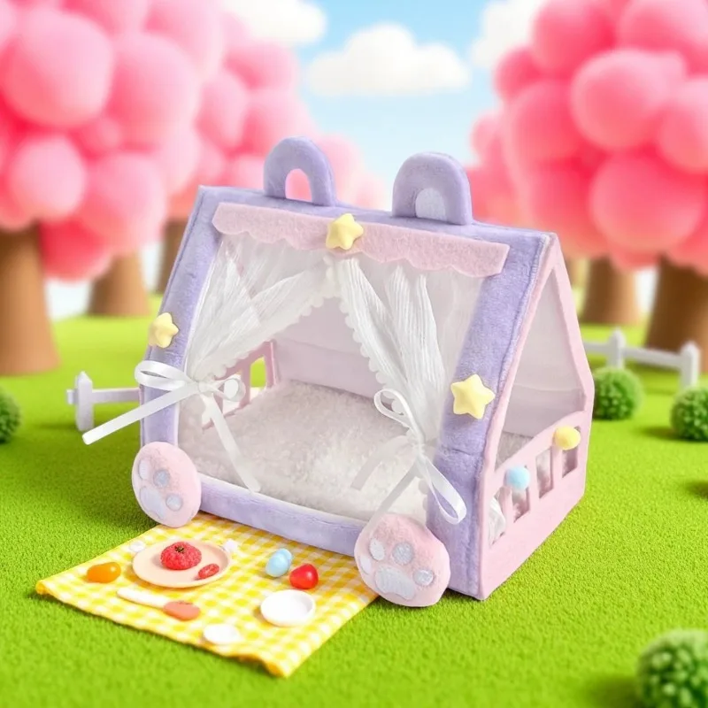 

Новинка 2025 года, миниатюрный кукольный домик, реквизит для съемки, мини-палатка для кемпинга, Blyth Ob11, 10 см, хлопковая кукла, украшения, аксессуары, игрушки
