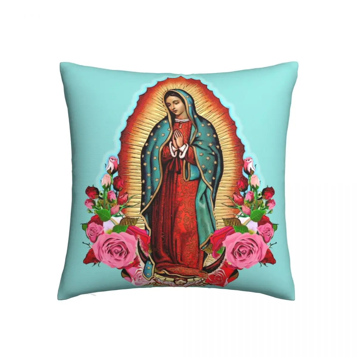 Our Lady Of Guadalupe Mexican Virgin Mary Pillowcase Soft Cushion Cover Gift Christian Catholic Throw Pillow Case Cover Home