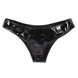 Sexy Womens Panties Panty Lingerie Wet Look Faux Leather Slink Shiny Low Rise Underpants Sissy Thongs Briefs Underwear