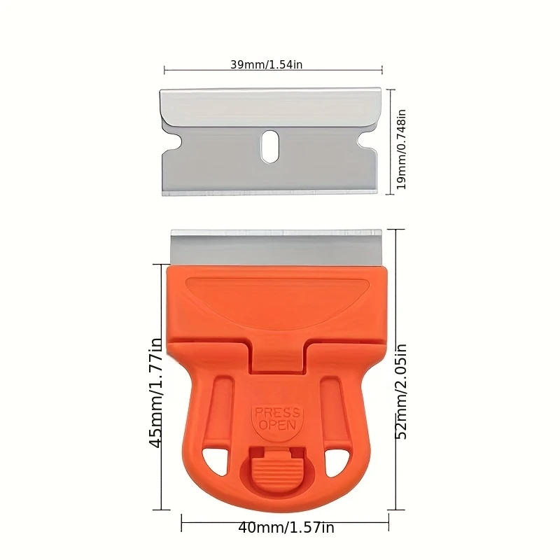 قطعة واحدة من مكشطة صغيرة لإزالة الشارات والملصقات وبقايا الغراء القديمة وماصق غشاء نافذة السيارة - قم بتقشير الطلاء والملصقات بسهولة #4