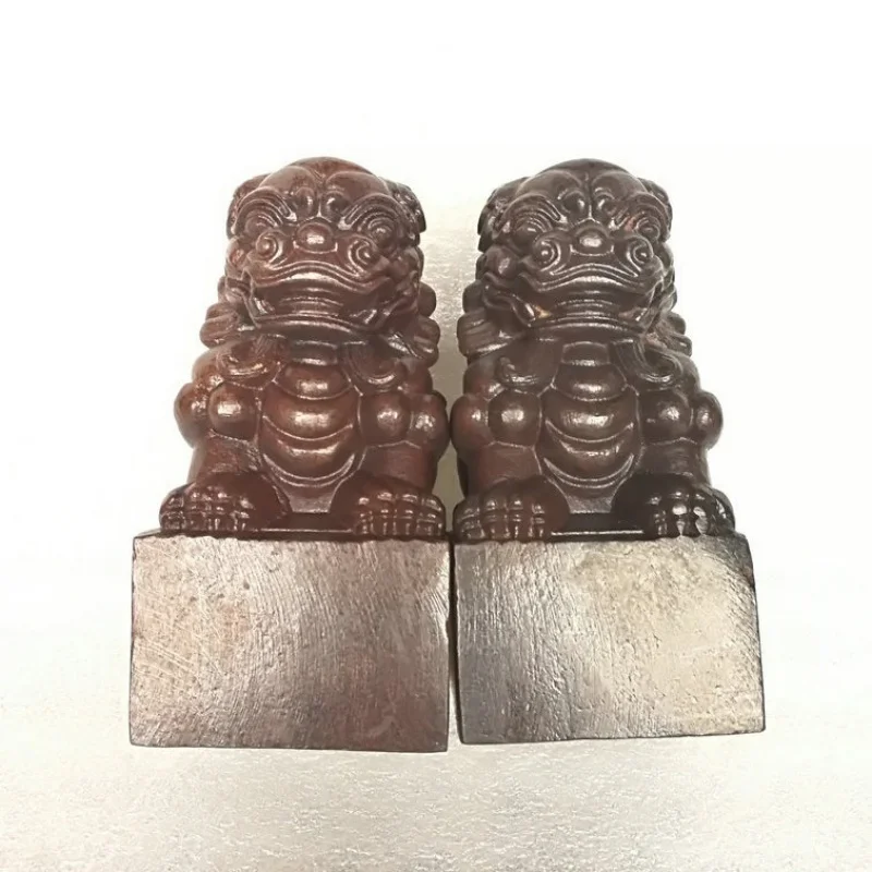 [Best-Seller On Douyin] Blackwood Decoration Lion Seal Hand Pieces Solid Wood Carving Lion Seal Crafts