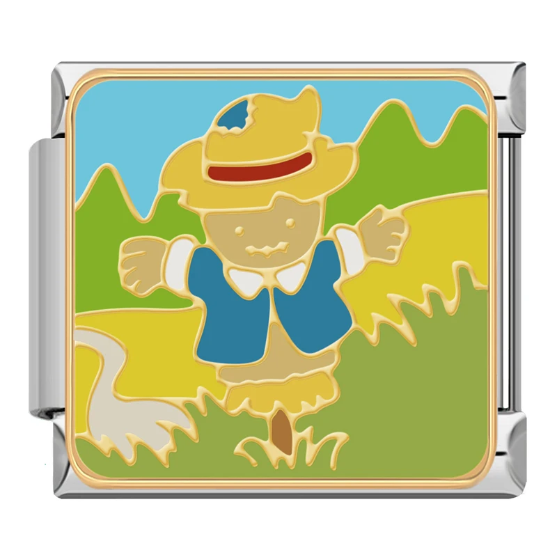 Hapiship 2026 Fashion Farm Scarecrow Animal Vegetables Italian Charms Fit 9mm Stainless Steel Bracelet Jewelry DJ1829-B