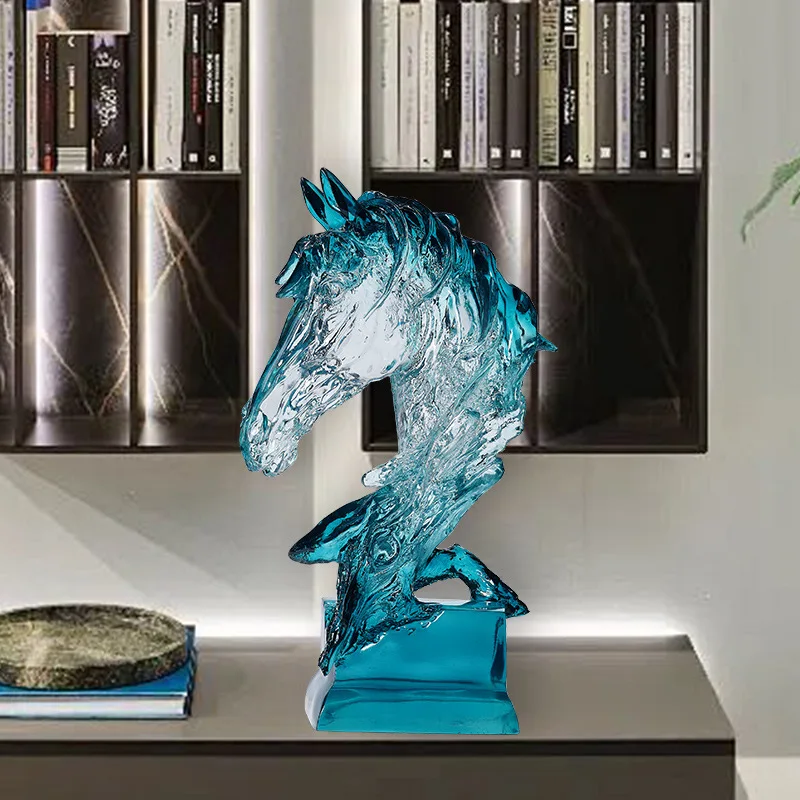 

Home Decor Horse Sculptures Transparent Horse Head Figurine Nordic Room DecorOffice Desktop Home Decoration Accessories Statue