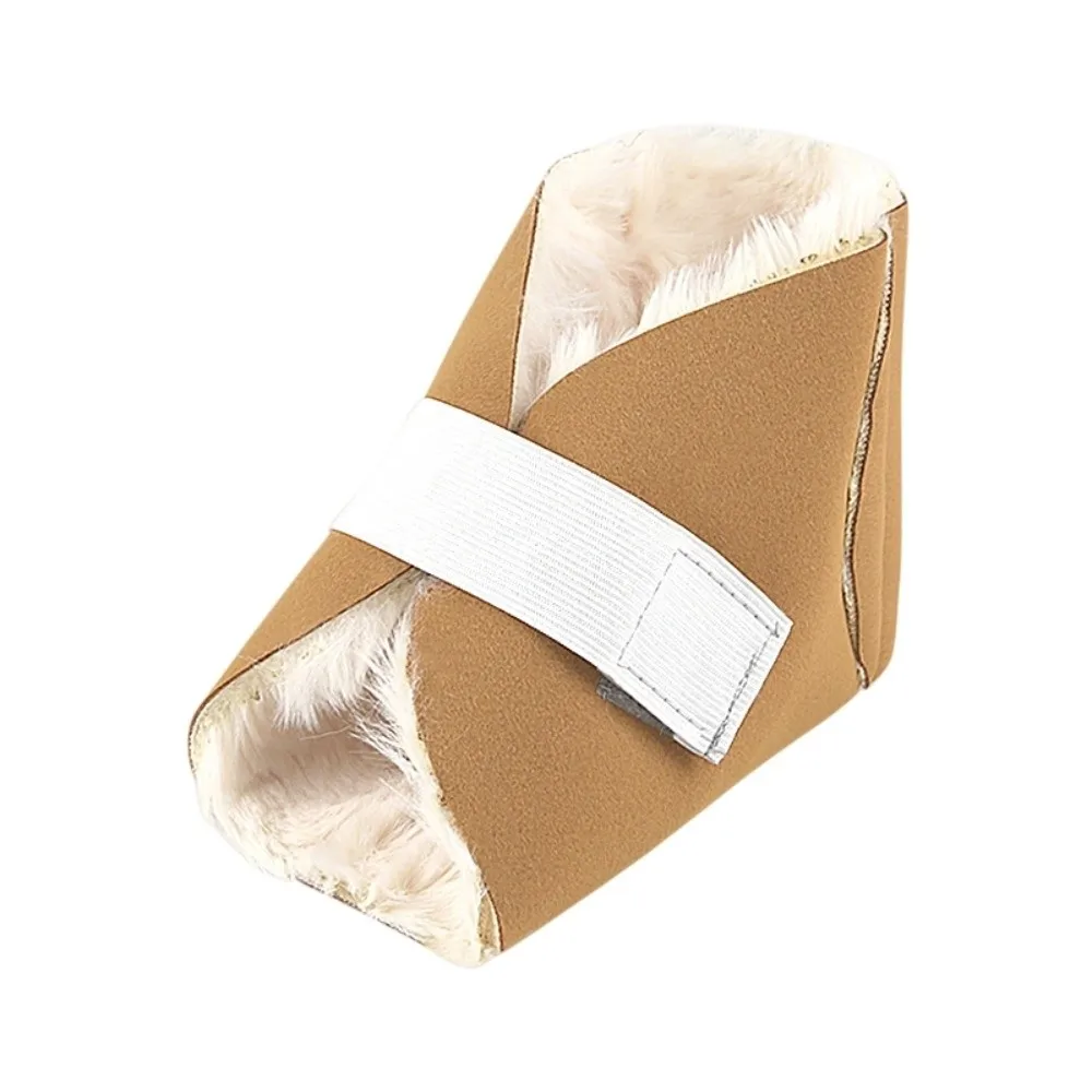 1 قطعة كعب القدم القطيفة دفئا الدافئة مع تأمين حزام أرنب الفراء غطاء الكاحل لينة سميكة جلد البقر قدم غطاء خريف شتاء #5