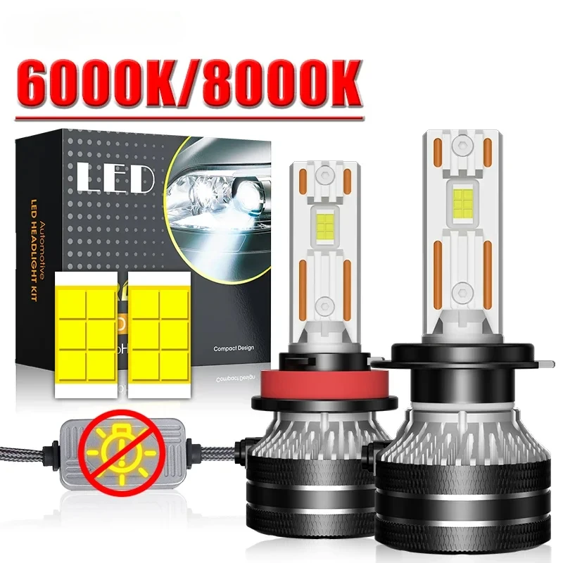 H4H1H7 LED CarHeadlight Bulb Auto Lights Canbus H11 H8 HB3 HB4 9005 9006 9007 9008 H13 9012 H27 880 Fog Lamp 120W 6000K 8000K