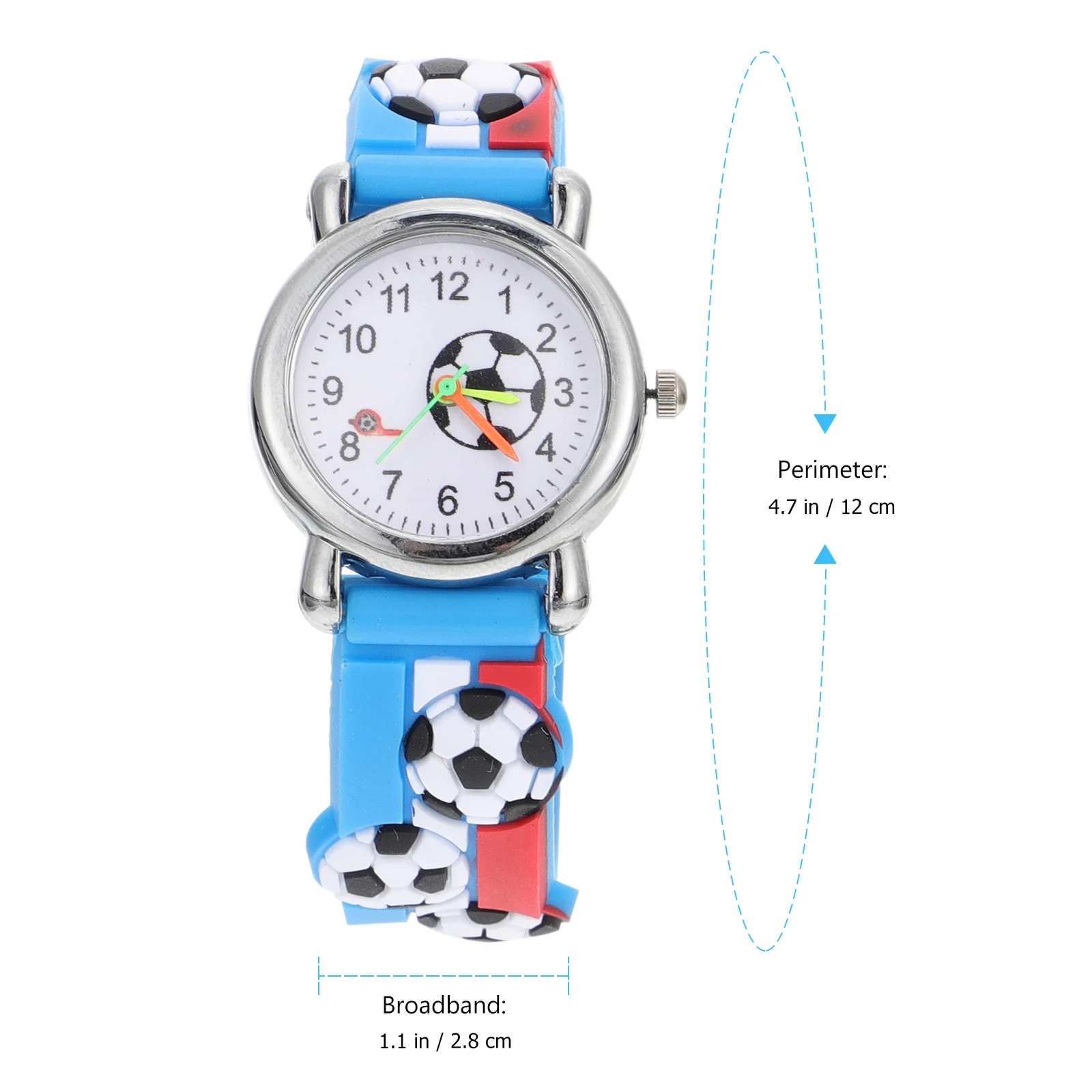 

1Pc Cartoon Pattern Childrens Football Watch Durable Zinc Alloy Plastic Kids Wristwatch Gift For Boys And Girls
