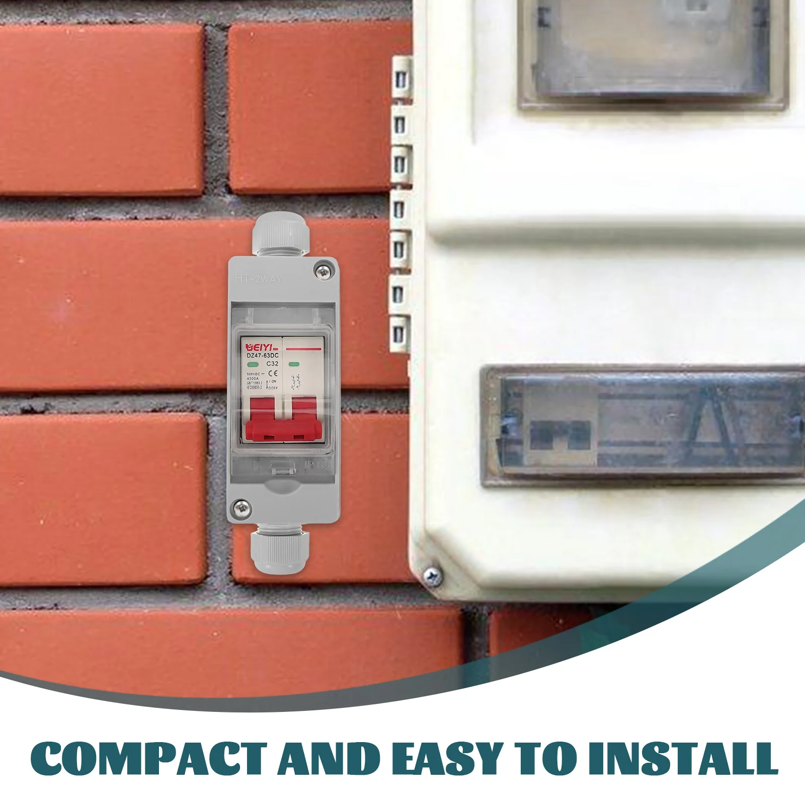 

Solar Junction DC500V Weatherproof Plastic Copper Electrical Boxes Breaker Protection Box Photovoltaic Combiner