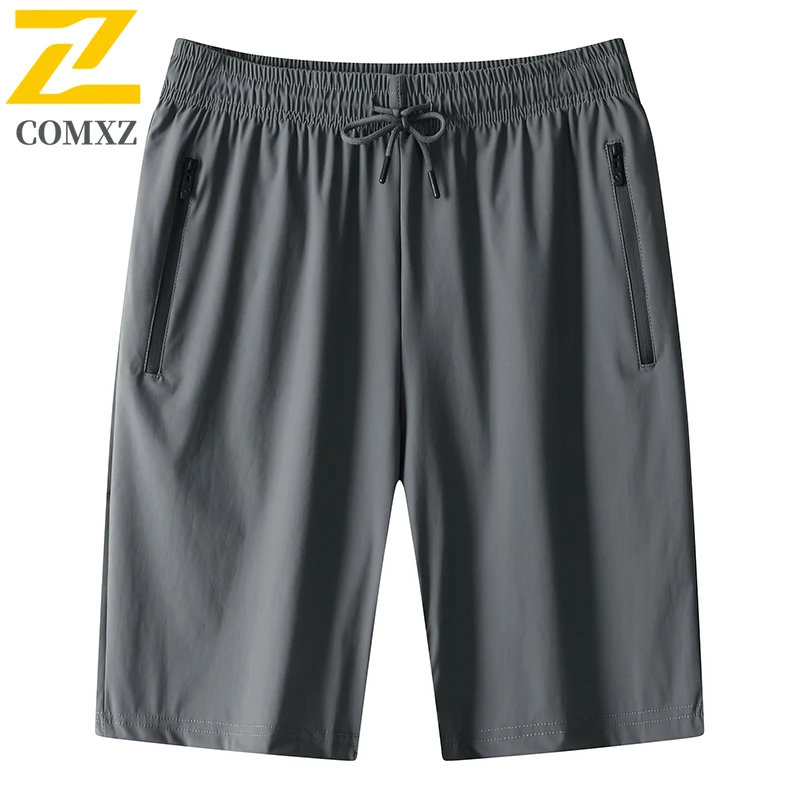 2025 pantalones cortos de verano para hombre de talla grande 7xl, Bermudas informales de seda helada transpirables con cordón, pantalones cortos para entrenamiento de gimnasia para hombre, pantalones deportivos de playa