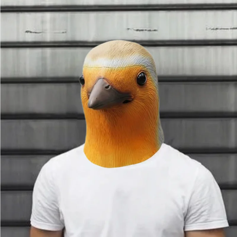 Robin Bird Mask Latex Giant Bird Head Masks Halloween Animal Cosplay Costume Kids and Adult Theater Party Props Birthday Gift