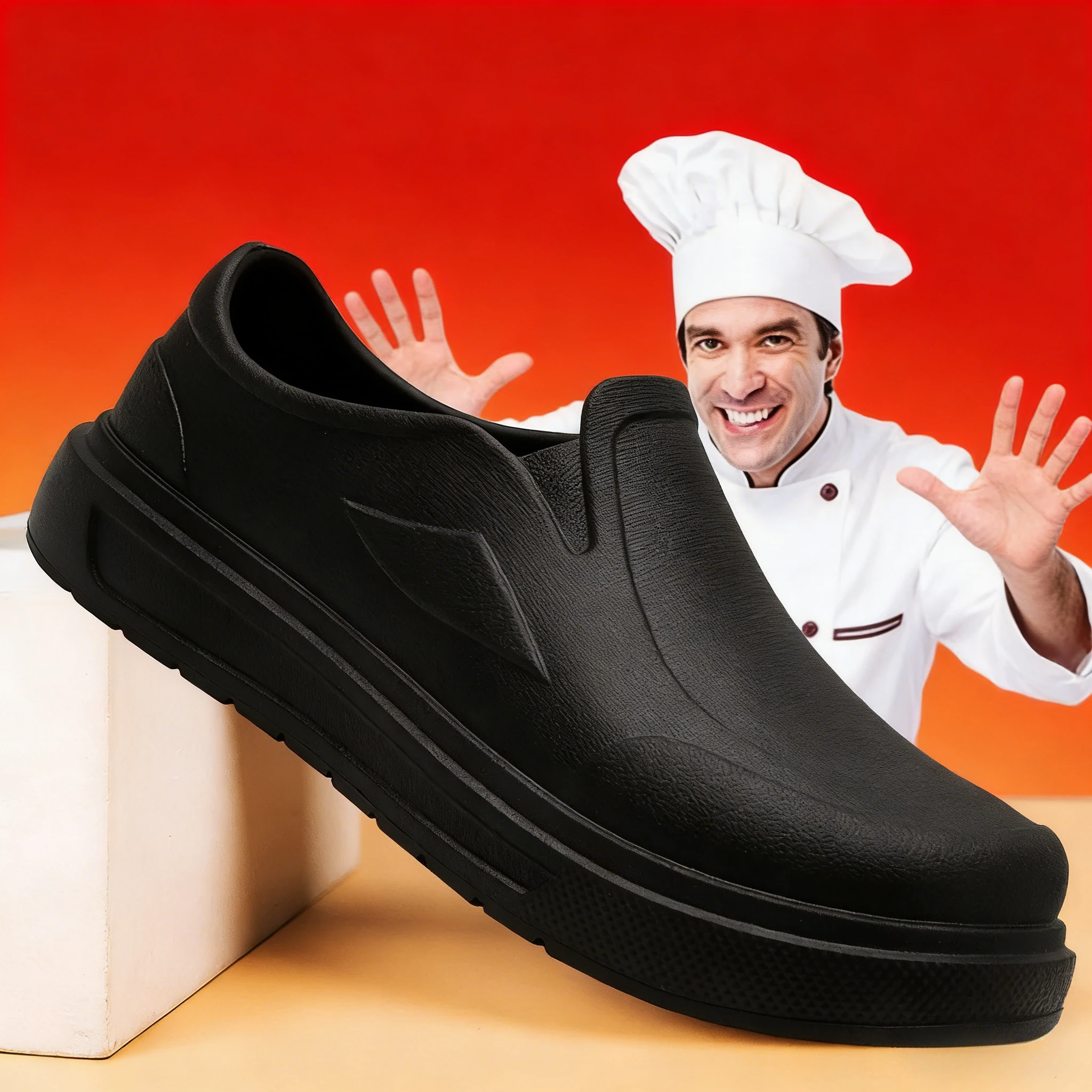 

Men's Chef Shoes Anti Slip Oil Resistant Dirt Resistant Kitchen Shoes Work Shoes Quick Drying Rain Shoes Large Size Breath Clogs