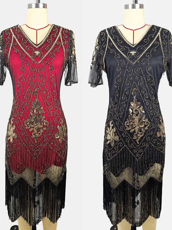 

Sequin Dress 1920s Fringe Gown Dress For Banquet Party Evening Clothes Woman Latin Dance Performance Costume