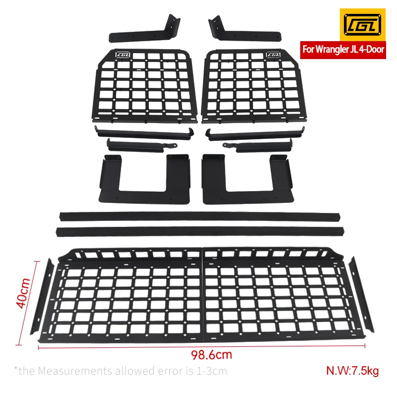 Fit for Jeep Wrangler JL 2018 2019 2020 2021 2022 2023 Accessories storage panel car rear trunk debris rack Car-Styling