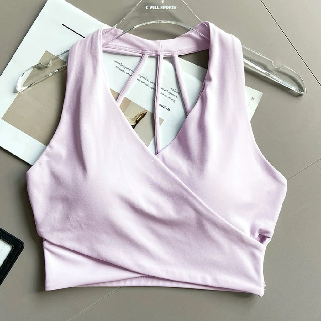 Damen Neckholder-Sport-BH mit Schönem Rückendesign, Stoßfest, Anti-Durchhängen, Push-Up, für Yoga, Training und Pilates – Detail 17