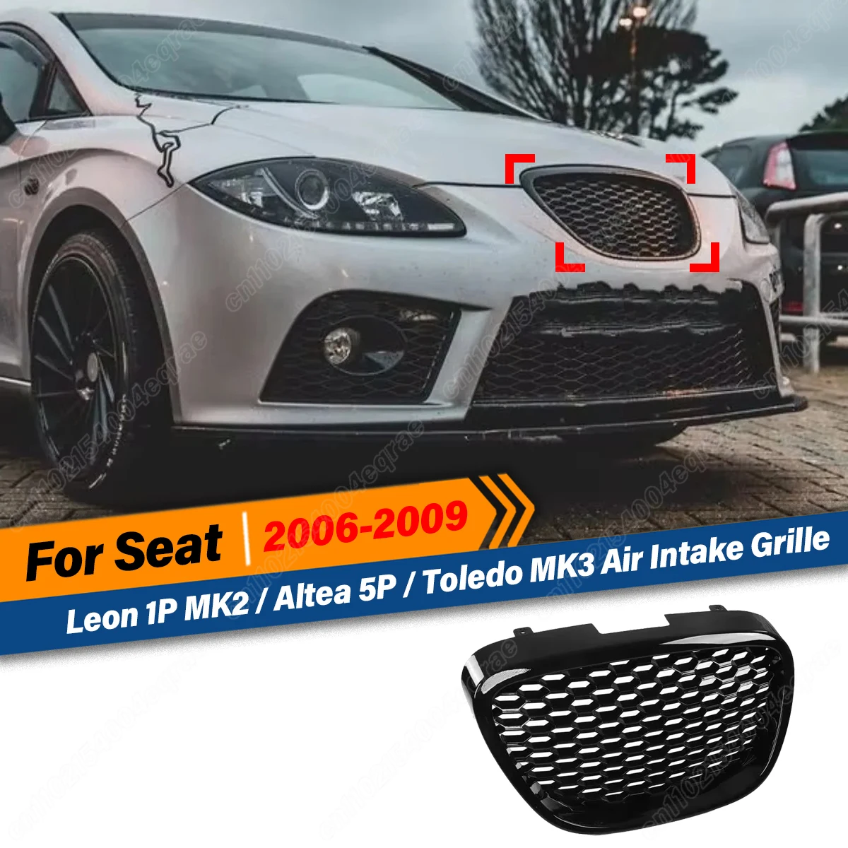 

Для Seat Leon 1P MK2/Altea 5P/ Toledo MK3 2006 2007 2008 2009, передние решетки в гоночном стиле, сотовая решетка воздухозаборника радиатора