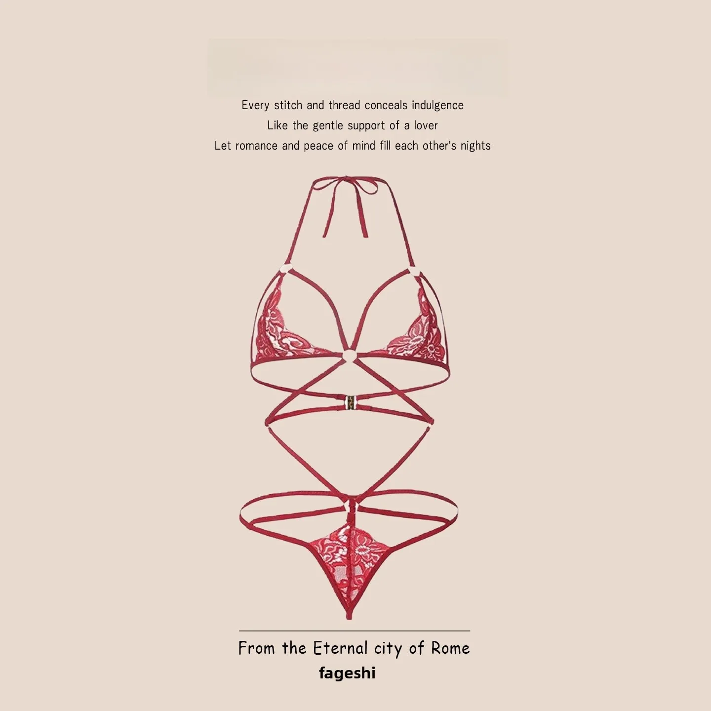 

FARGTHERS2026 Red Tee-Point Tempting Sexy Women's Underwear Lace Drop One-Piece Low Waist ort Pants Original Design