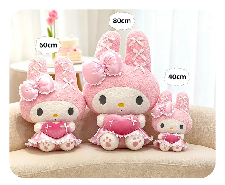 40/60cm Hello Kitty My Melody Plüschtier Rosa Spitzenherz Gefüllte Puppe Sofa-Kissen Wohnzimmer Heimdekoration Niedliche Puppe Geschenk – Detail 9