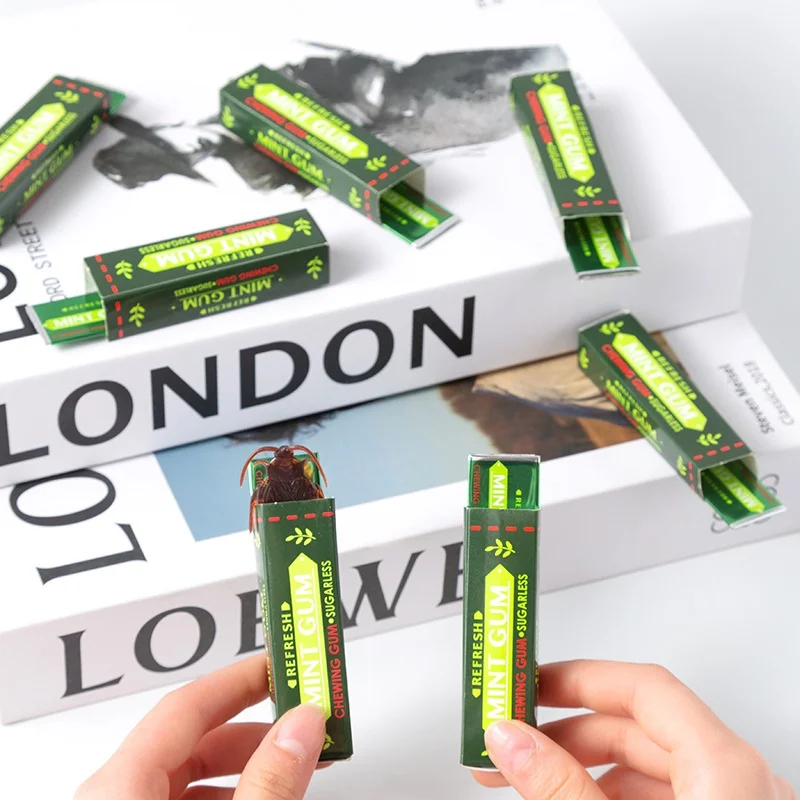 2/4/6 قطعة الصراصير المزحة المضغ العلكة محاكاة ساخرة صرصور اللعب واقعية النكات العملية الجدة الكبار مضحك هالوين حفلة يوم كذبة #5