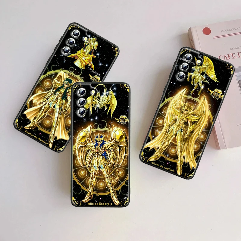 Saint Seiya 12 Constellations For Samsung Galaxy S24 S23 S22 S21 S20 FE S10 S10E Plus Ultra Pro Lite 5G Black Cover Phone Case