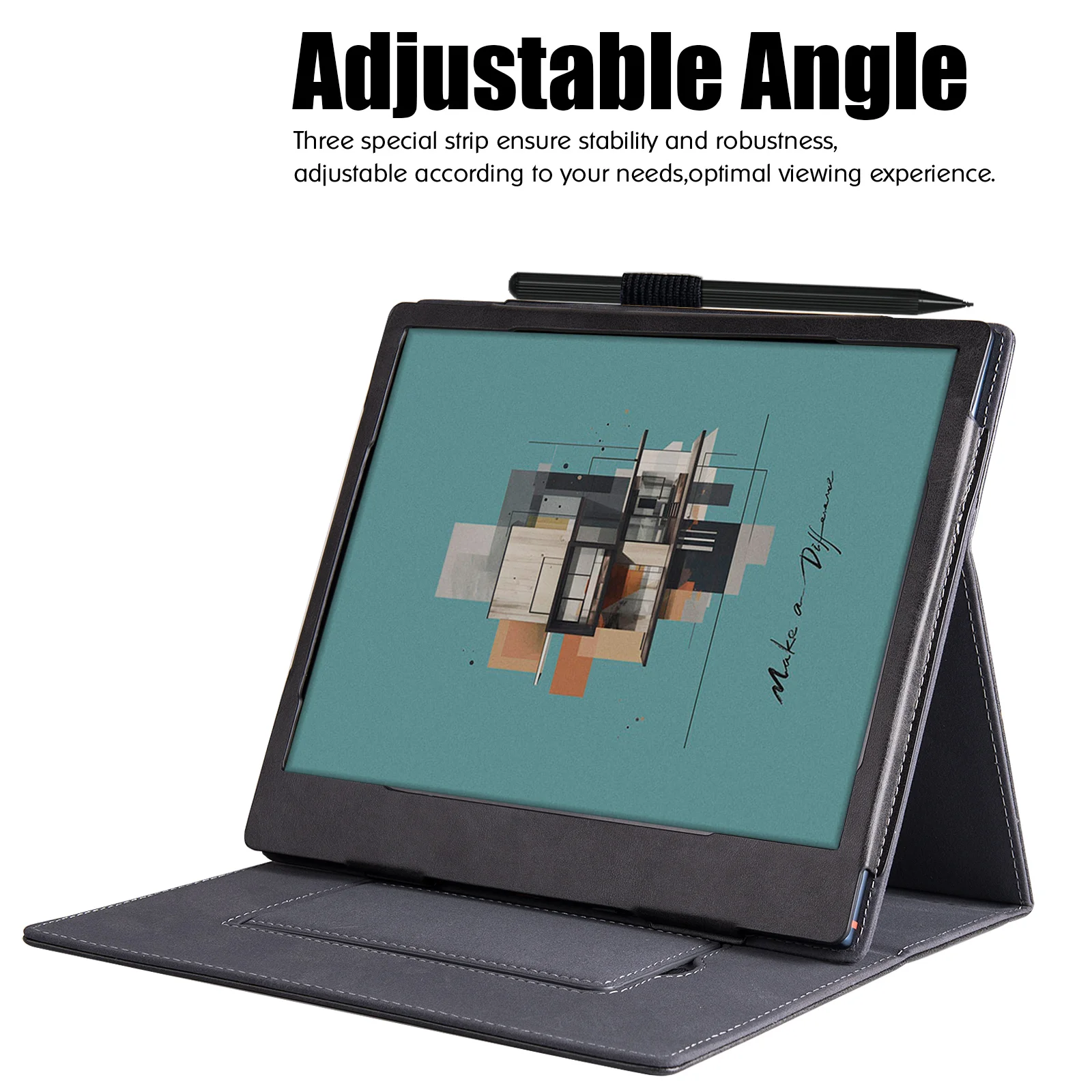 Boox Note Air 3/4/5 C Case | with Auto Sleep/Wake | Built-in Foldable Stand & Hand Strap | PU Leather Sleeve Cover - view 5