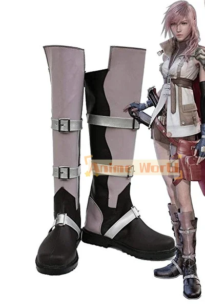 Final Fantasy XIII Lightning Cosplay Boots Shoes Custom Made Halloween Carnival Party Props