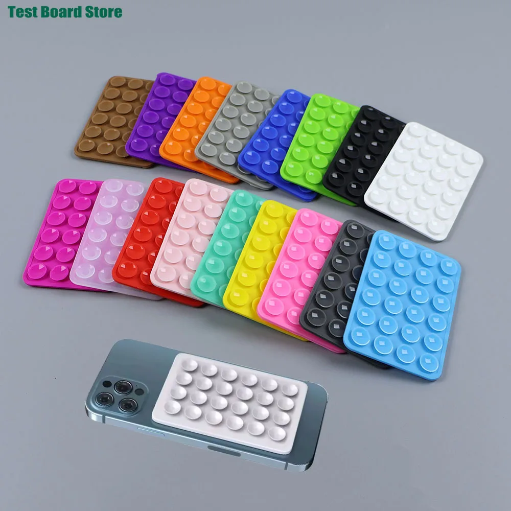 

5pcs Silicone 24 Suction Phone Holder Multifunctional Suction Cup Mat Wall Stand Anti-Slip Mount Back Stickers