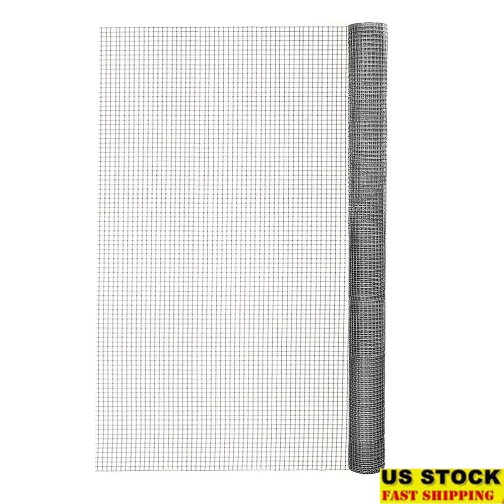 

24in H x 5ft L Galvanized Steel Wire Mesh Fence 1/4in Openings Durable Hardware Cloth Animal Containment Gardening Crafts